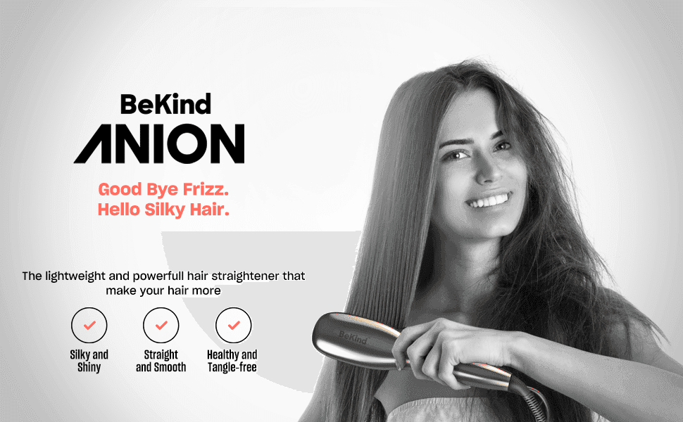 Model styling hair with BeKind Anion