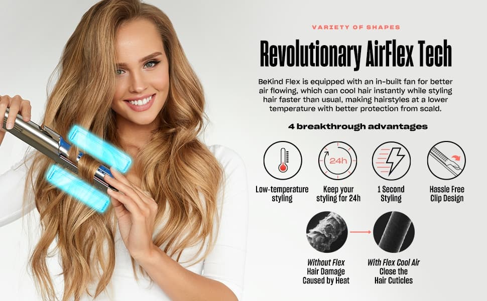 Model creating curls with BeKind Flex Pro