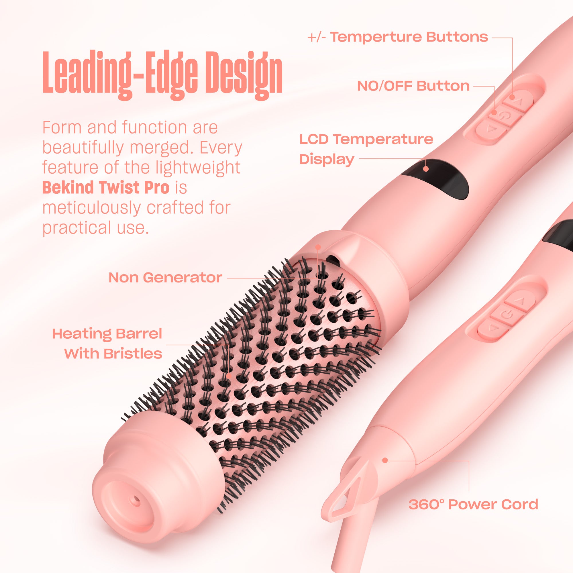 BeKind Twist Pro | 1.5" Thermal Brush, Round Heated Brush with Negative Ion