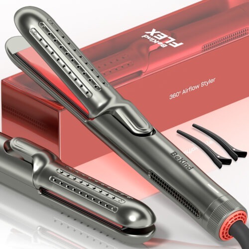 main listing pic angle BeKind Flex 2-IN-1 360° Hair Styler Flat Iron, Straightener and Curler for All Hair Styles
